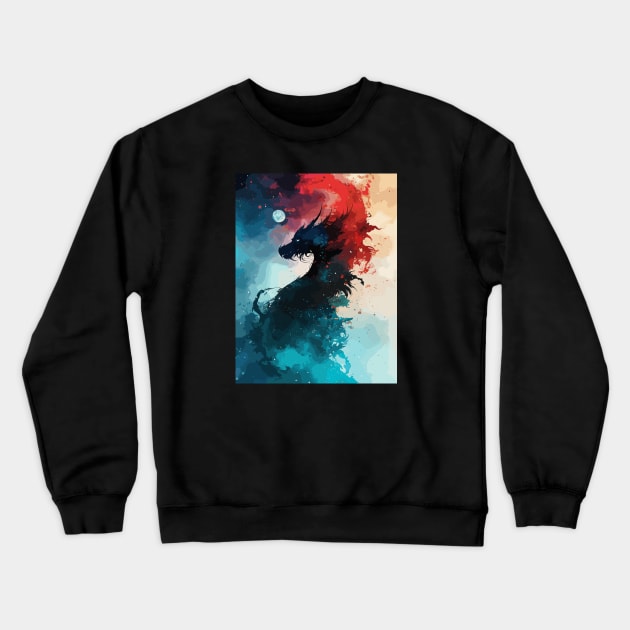 Galactic dragon deity Crewneck Sweatshirt by etherElric